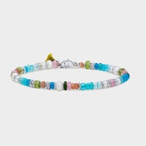 SHASHI Beaded Gemstone Silver Bracelet